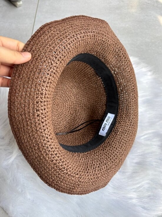?MIU MIU? brown straw hat